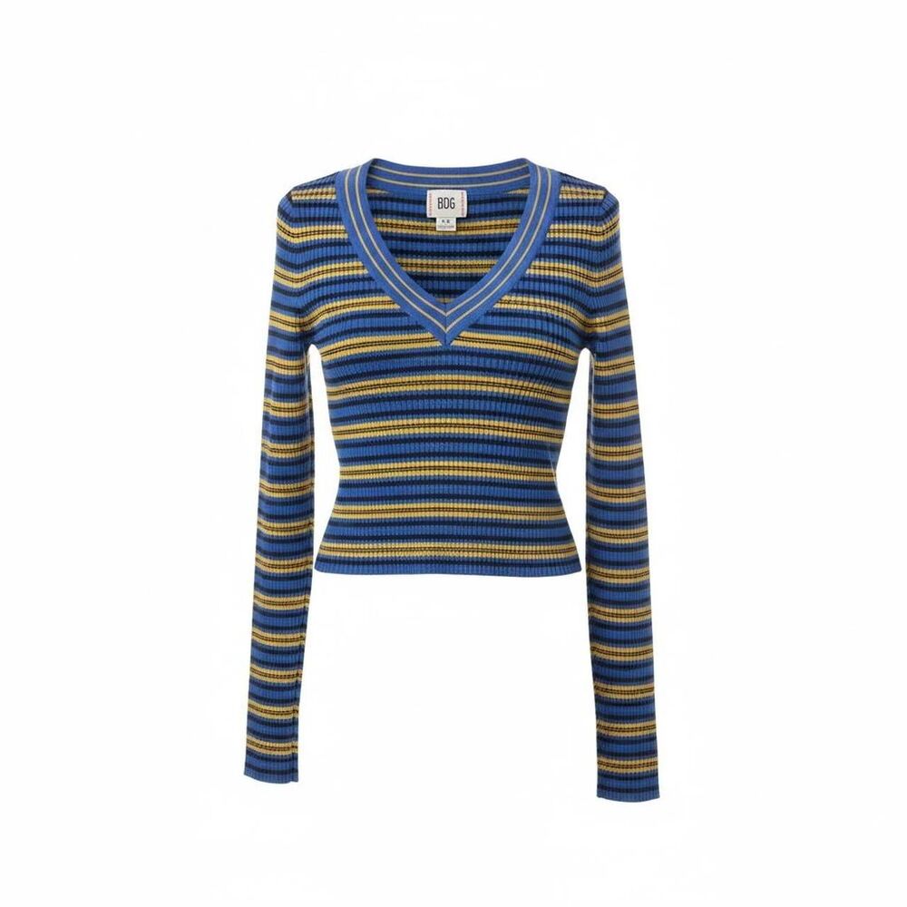 BDG Addison V Neck Ribbed cropped Knit Sweater size M